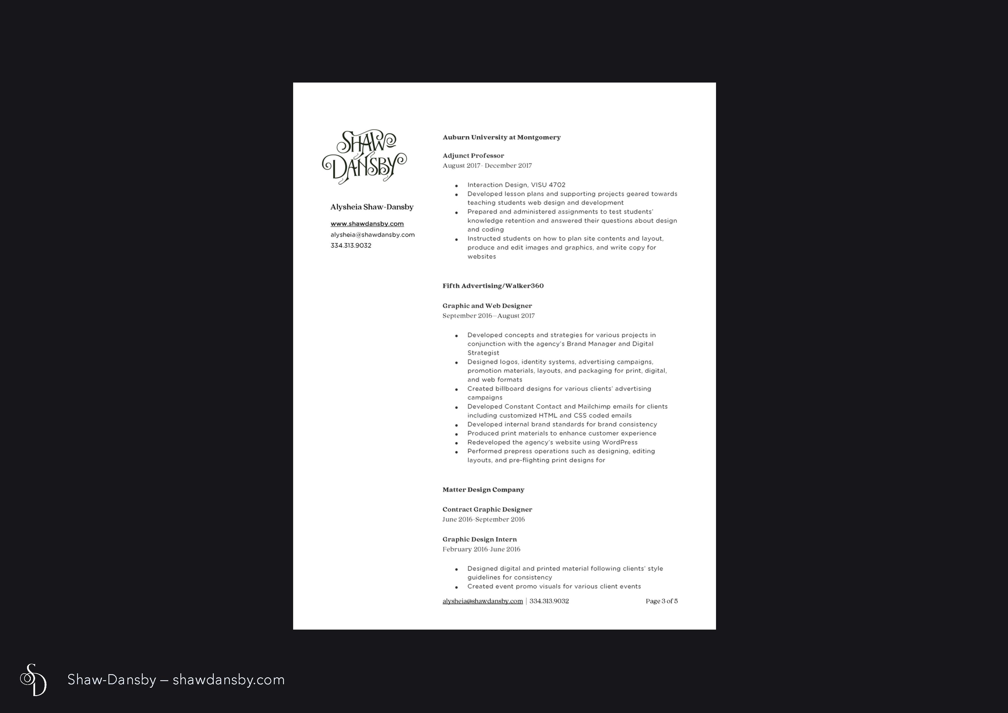 Shaw-Dansby Resume 3